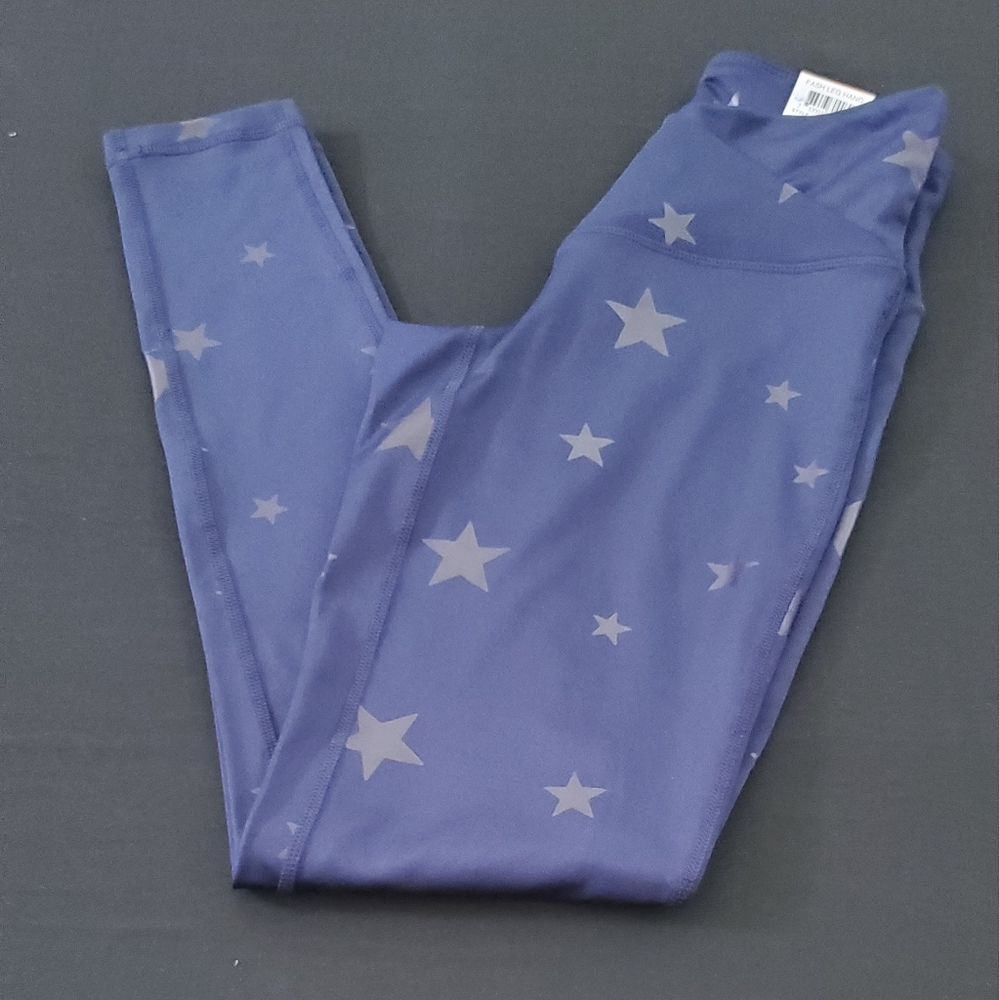 Jenni Women's High Rise CrossBand Blue Leggings.